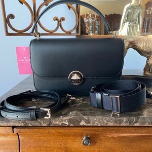 NWT Kate Spade Black Leather Handbag Crossbody Bag